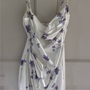 Lucy in the Sky White and Purple Floral Dress